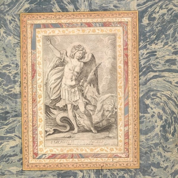 "St. Michael, the Archangel", Folio from the Bellini Album, ca. 1600
European, Italy, 
Ink, opaque watercolor, and gold on paper; H. 6 7/8 in. (17.5 cm) W. 4 1/2 in. (11.4 cm)
The Metropolitan Museum of Art, New York, Louis V. Bell Fund, 1967 (67.266.7.3r)
http://www.metmuseum.org/Collections/search-the-collections/451968